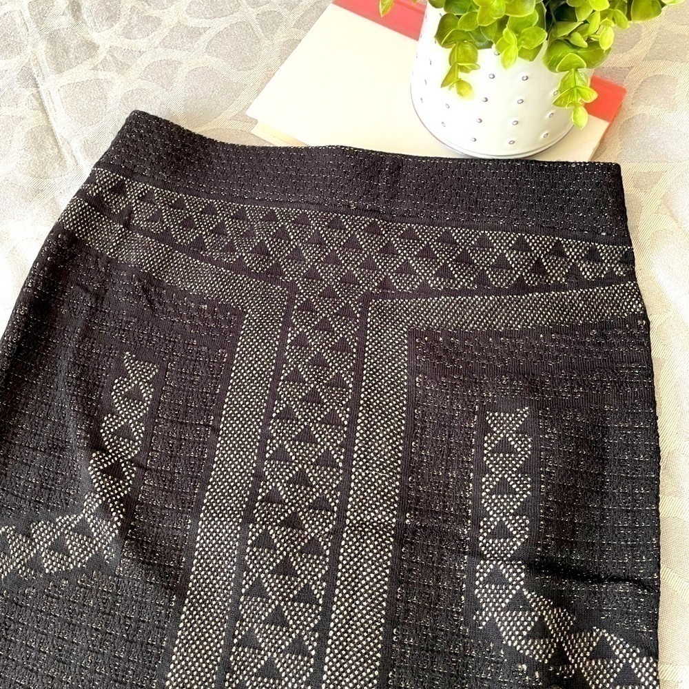 Nwt Cato Black Patterned Stretch Pencil Skirt S